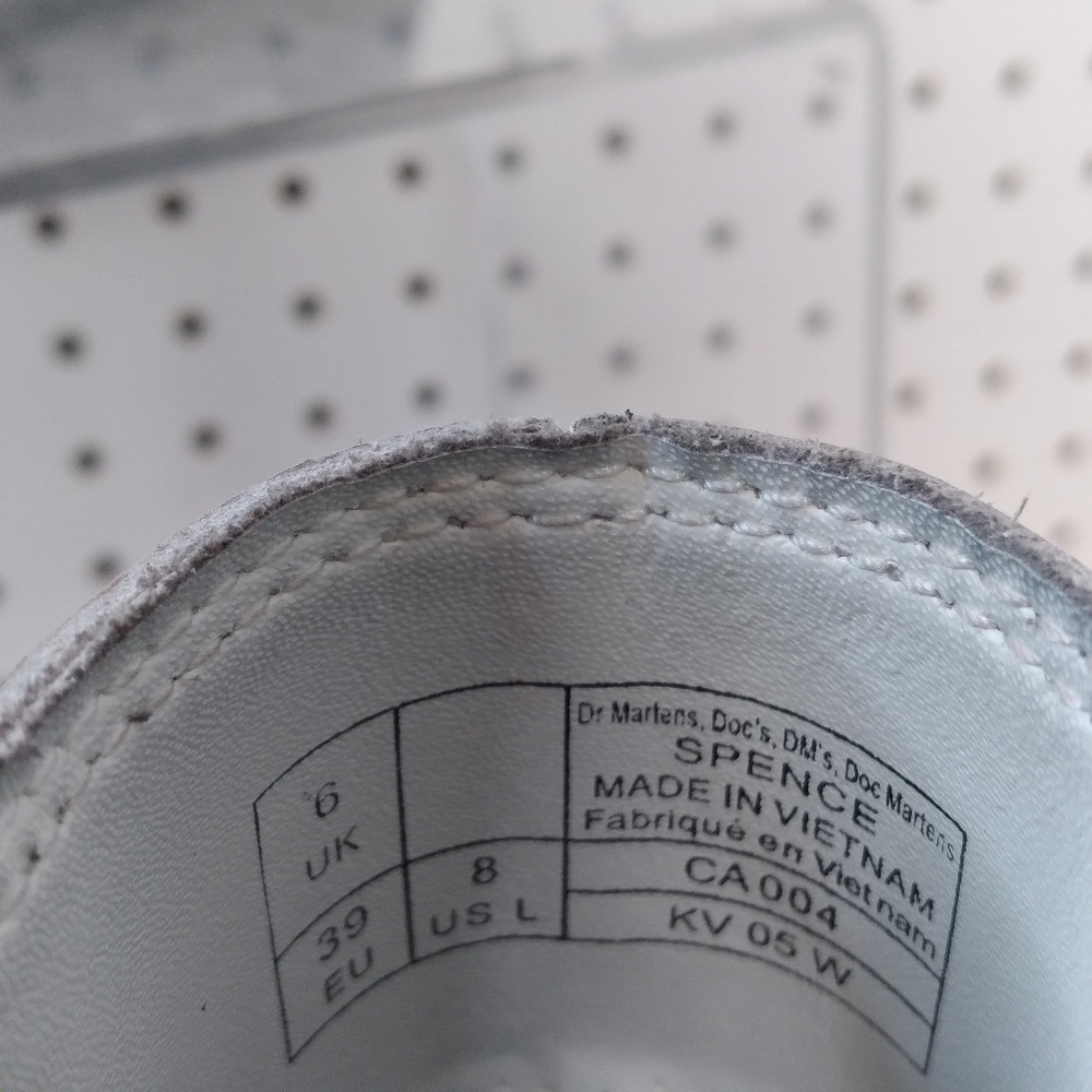 Dr. Martens White Ankle Boots with Black Soles - Picture 9 of 11